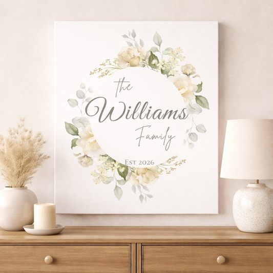 Personalized Family Name Canvas Wall Art