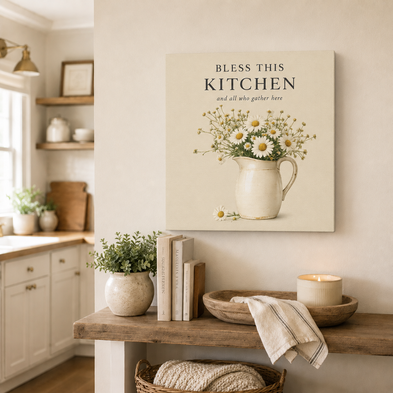 Bless This Kitchen Canvas Wall Art