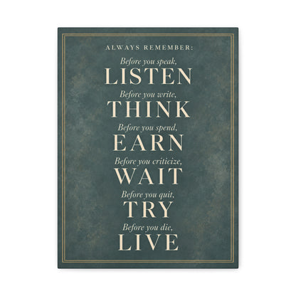 Always Remember Canvas Wall Art