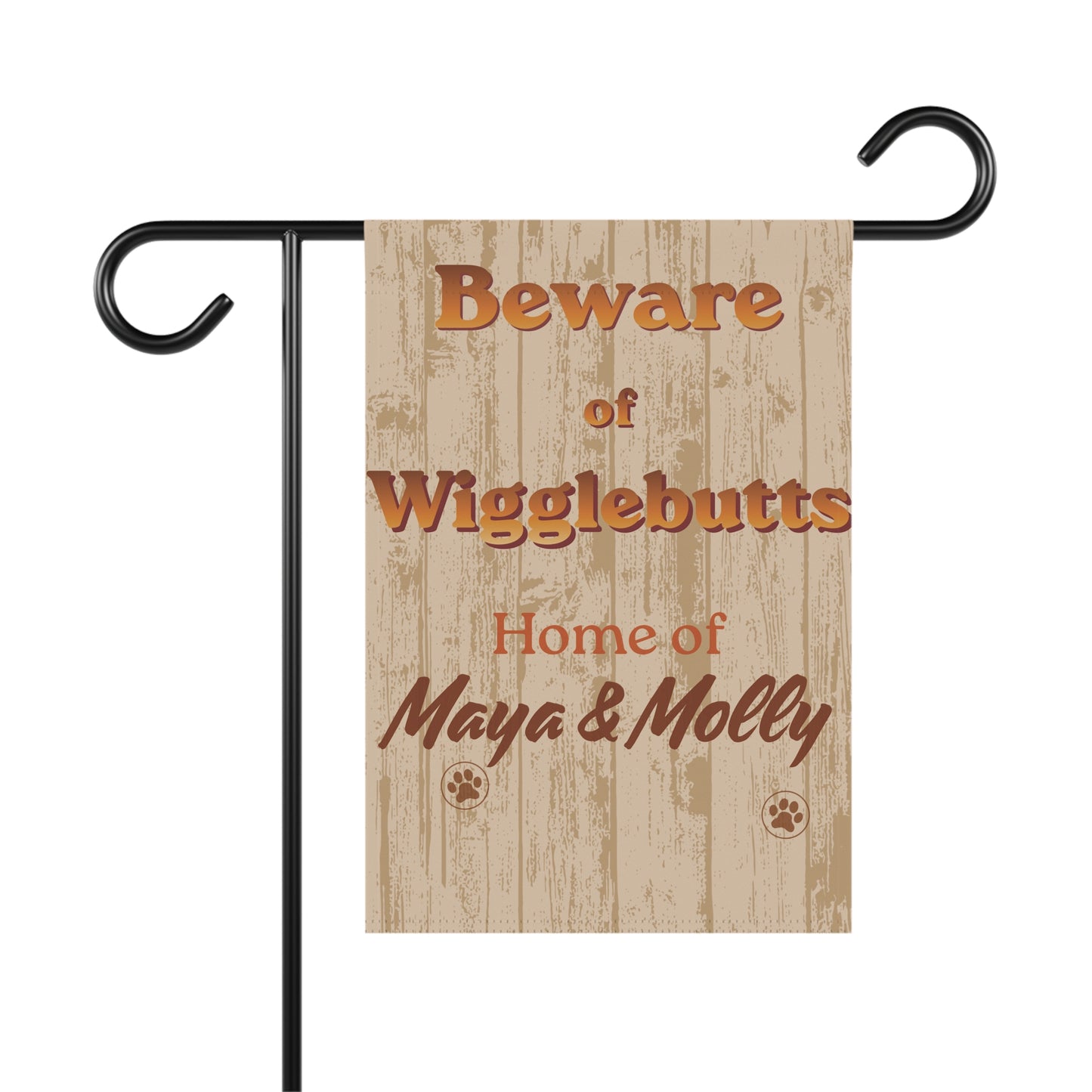 Beware of Wigglebutts Personalized Garden Flag