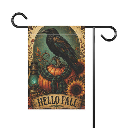 Hello Fall Raven Garden Flag
