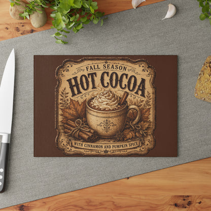 Old Mill Mercantile Vintage Hot Cocoa Glass Cutting Board