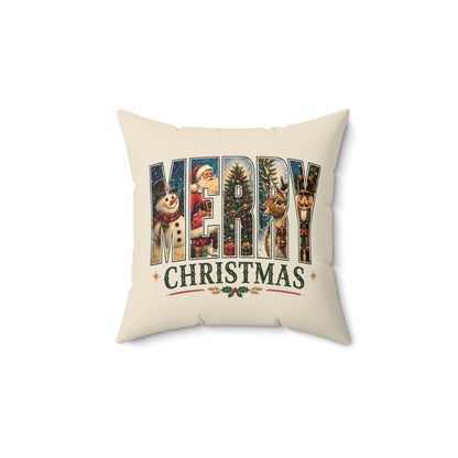 Vintage Merry Christmas Accent Pillow