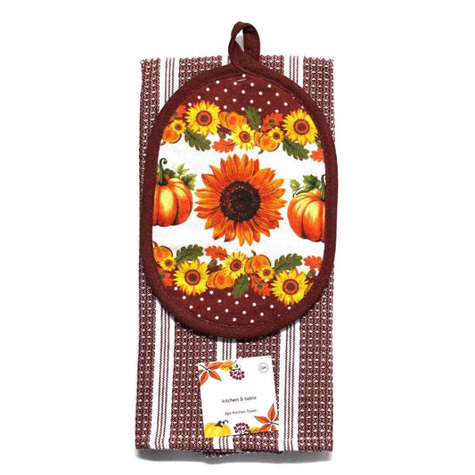 Sunflower Harvest Kitchen Towel & Pot Holder Set