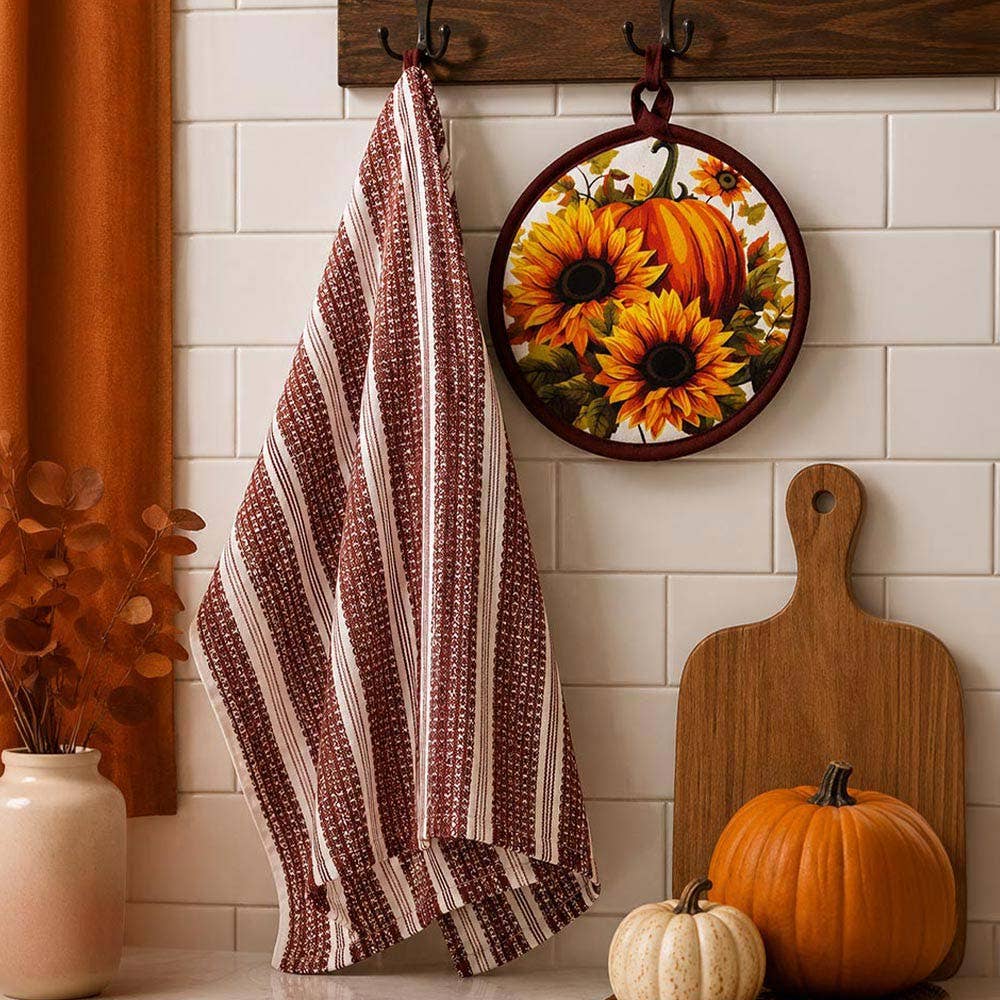 Sunflowers & Pumpkin Kitchen Towel & Pot Holder Set