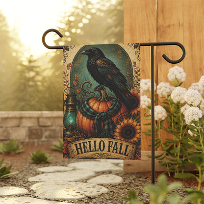 Hello Fall Raven Garden Flag