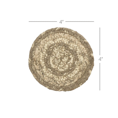Cobblestone Braided Jute Coasters, Set of 2