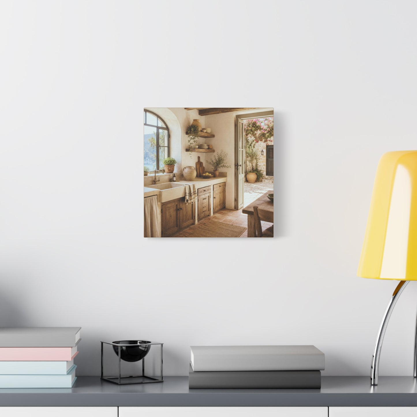 Sunlit Mediterranean Kitchen Canvas Wall Art