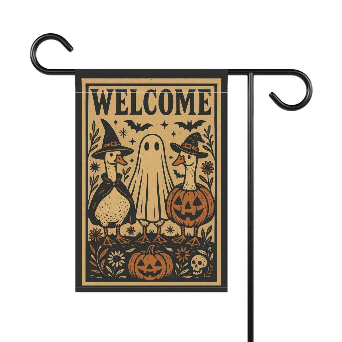 Witchy Geese Halloween Garden Flag