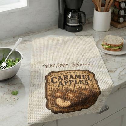Caramel Apples Waffle Weave Kitchen Hand Towel