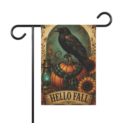 Hello Fall Raven Garden Flag