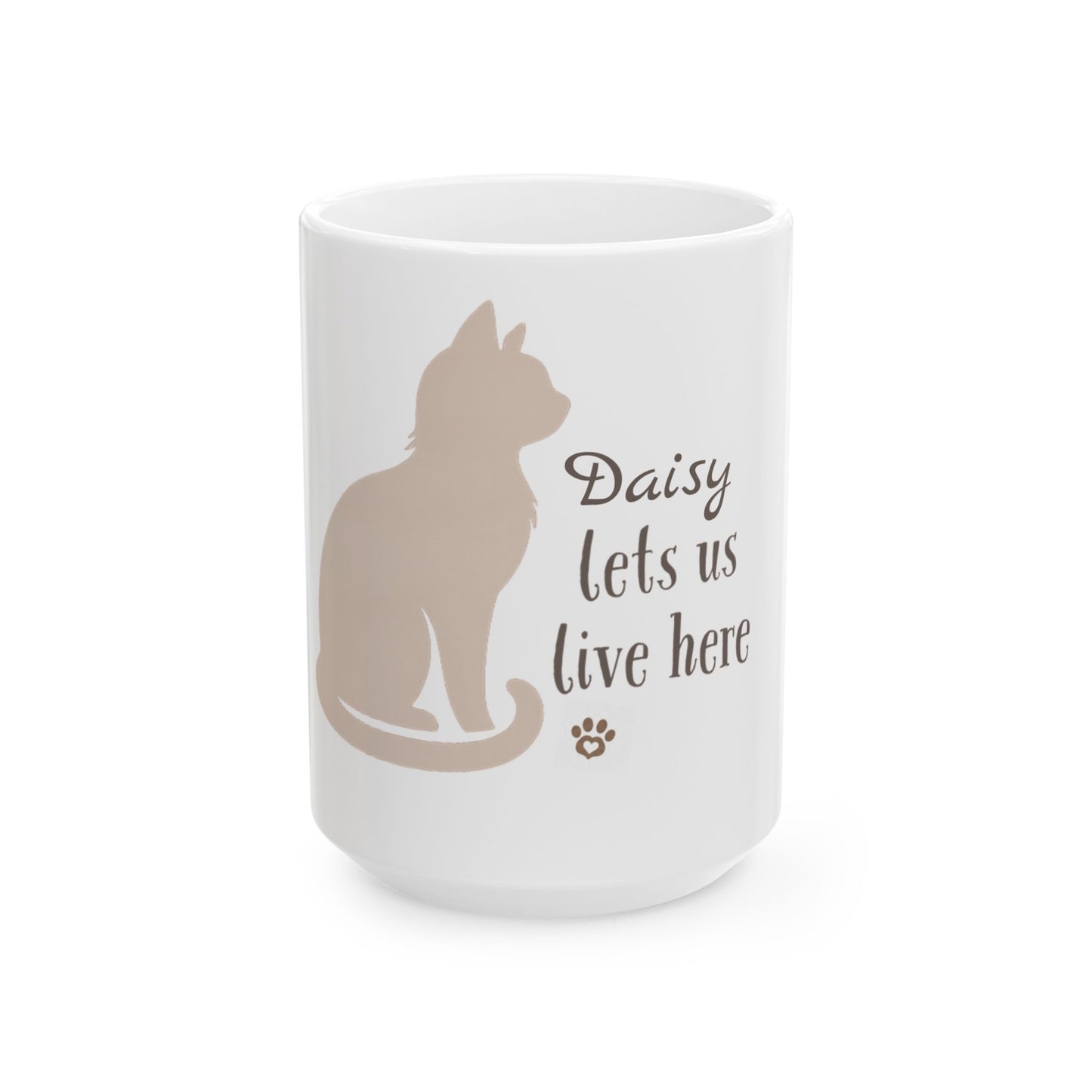 [Pet Name] Lets Us Live Here Cat Mug