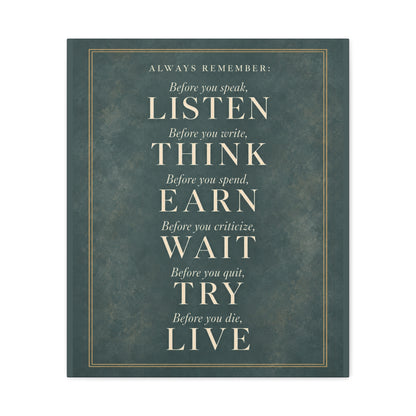 Always Remember Canvas Wall Art