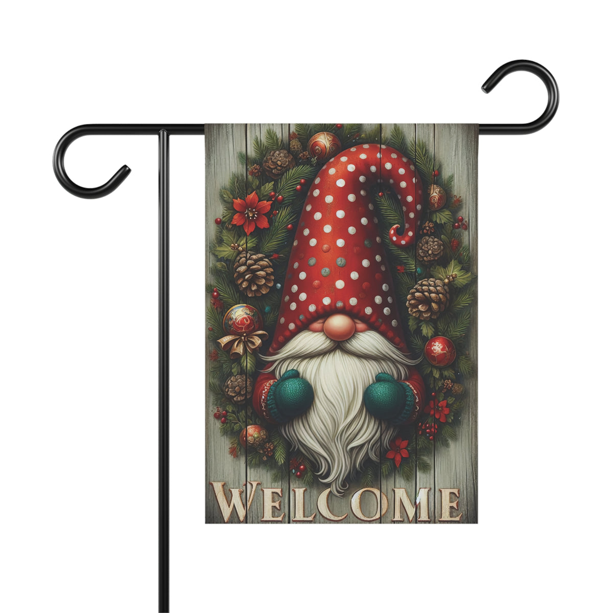 Christmas Gnome Welcome Garden Flag