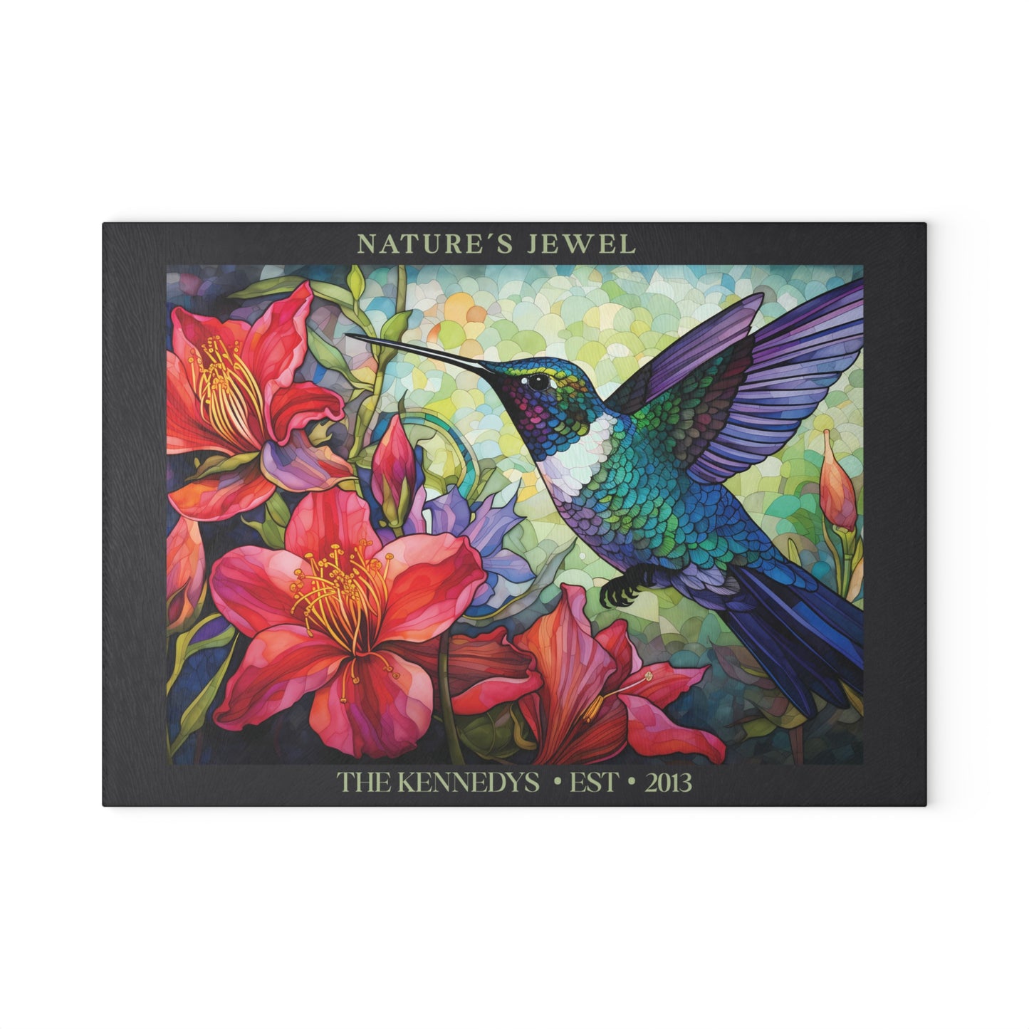 Nature's Jewel Personalized Glass Cutting Board