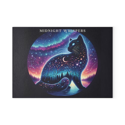Midnight Whispers Glass Cutting Board