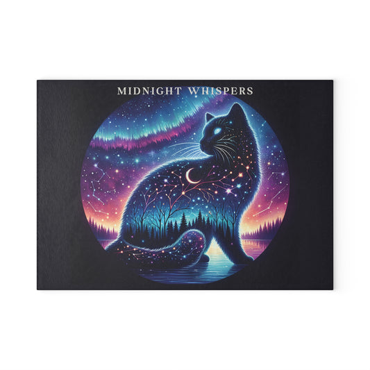 Midnight Whispers Glass Cutting Board