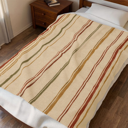 Autumn Stripe Plush Throw