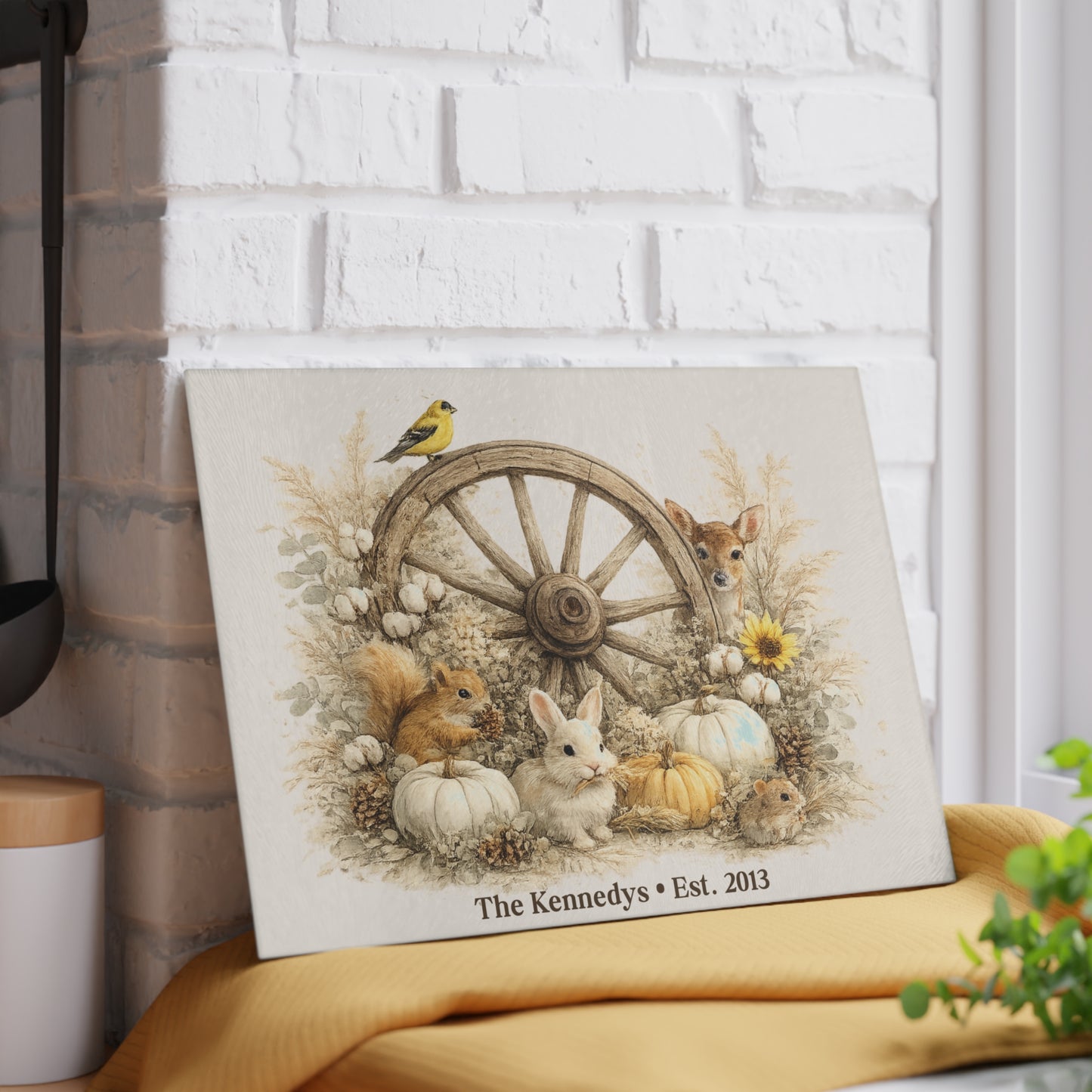 Among Friends Personalized Glass Cutting Board