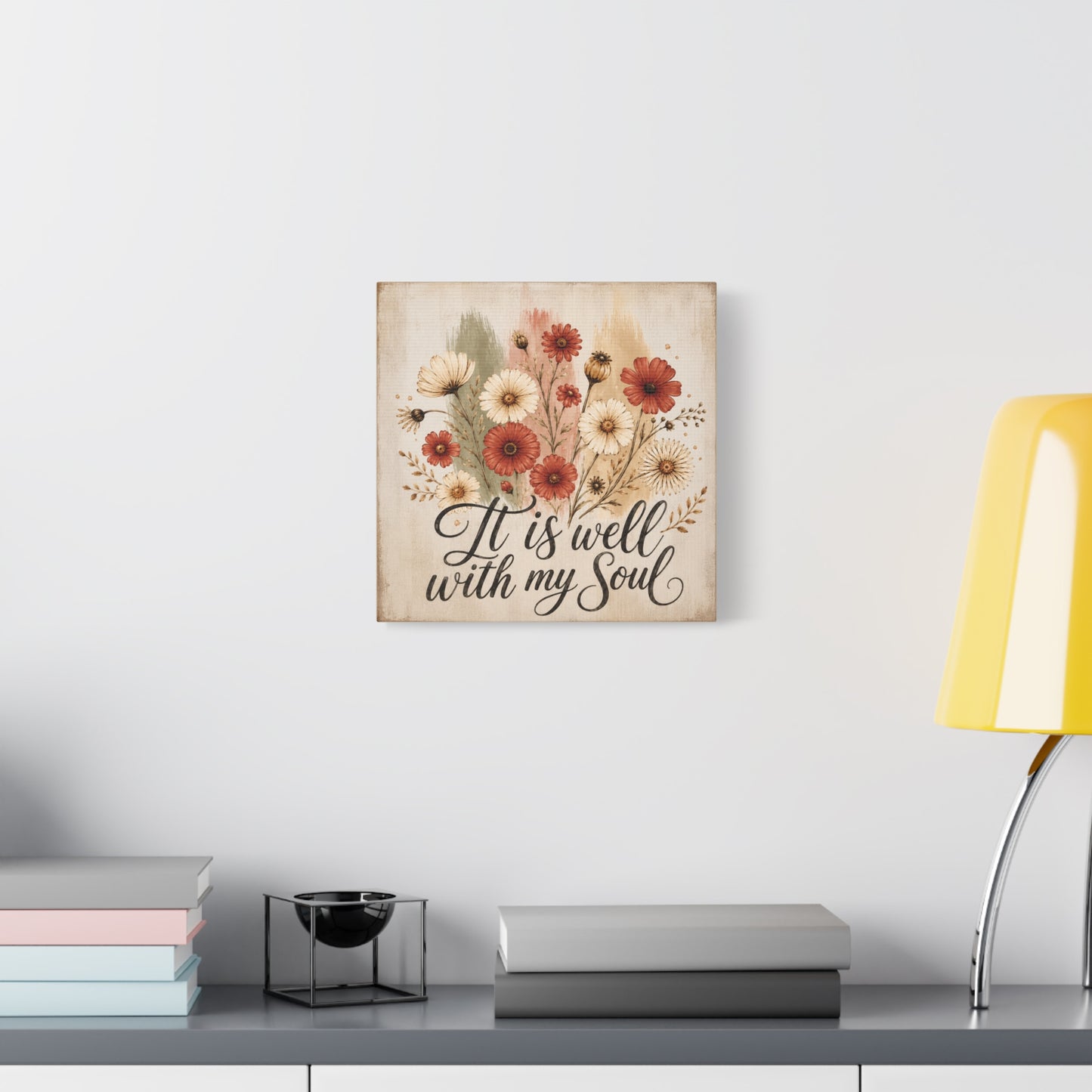 It Is Well With My Soul Floral Canvas Wall Art