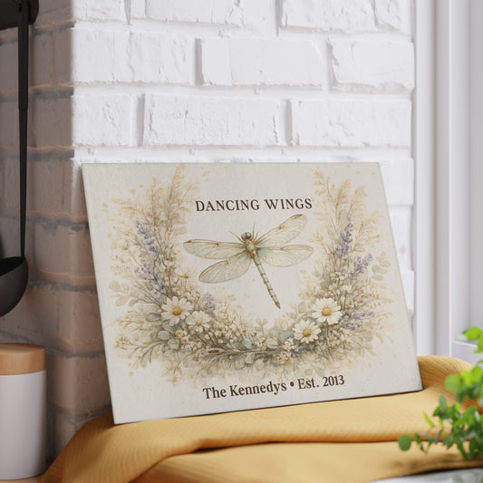 Dancing Wings Personalized Glass Cutting Board
