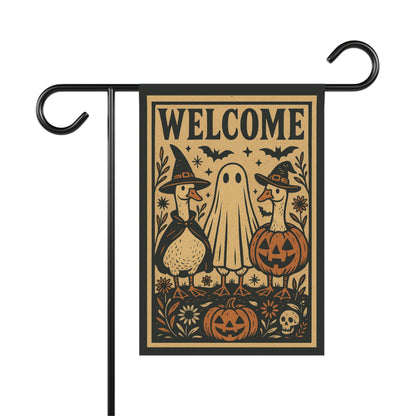 Witchy Geese Halloween Garden Flag