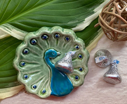 Colorful Peacock Ceramic Dish