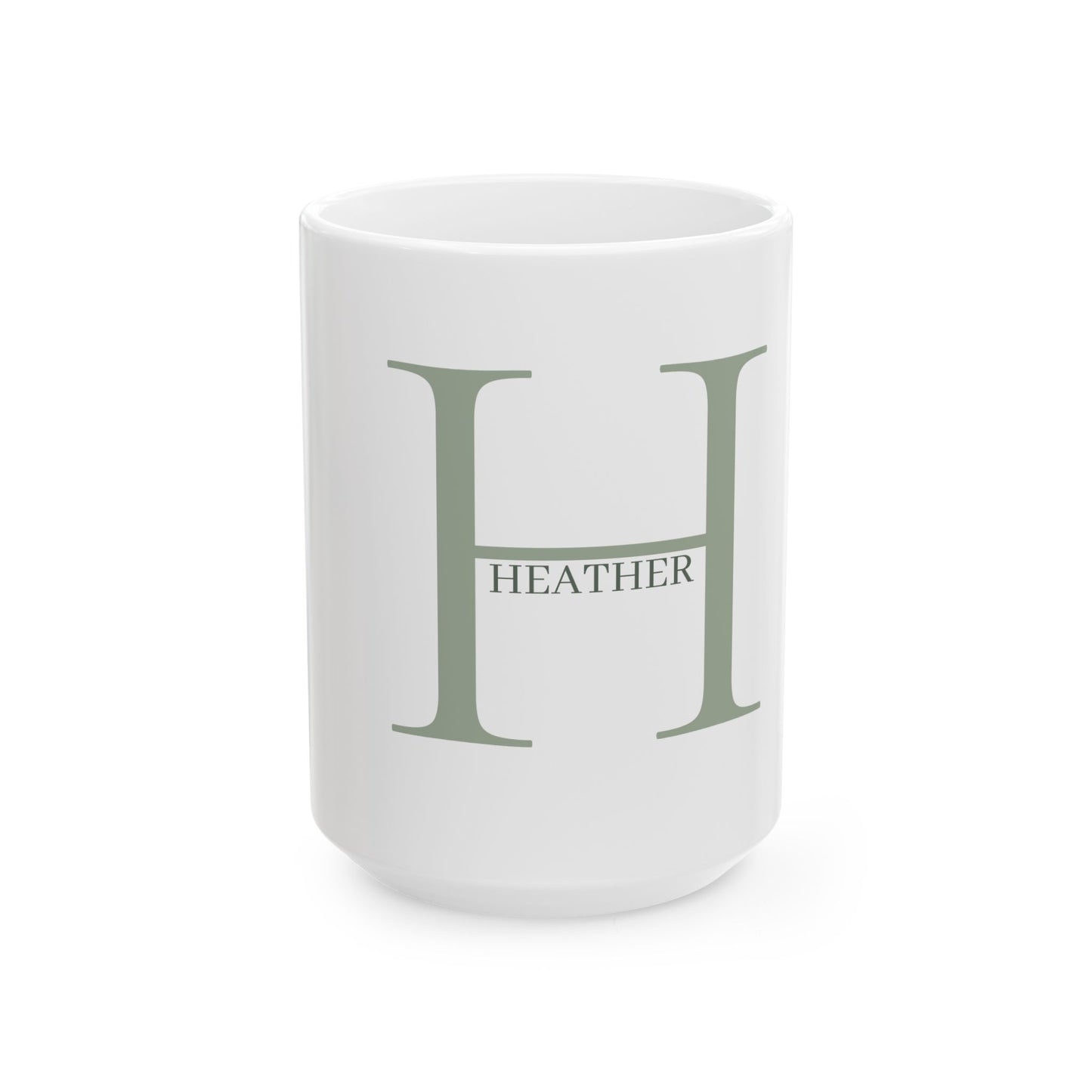 Modern Layered Initial Mug in Sage