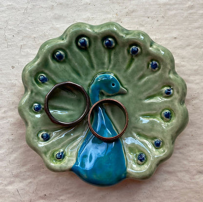 Colorful Peacock Ceramic Dish