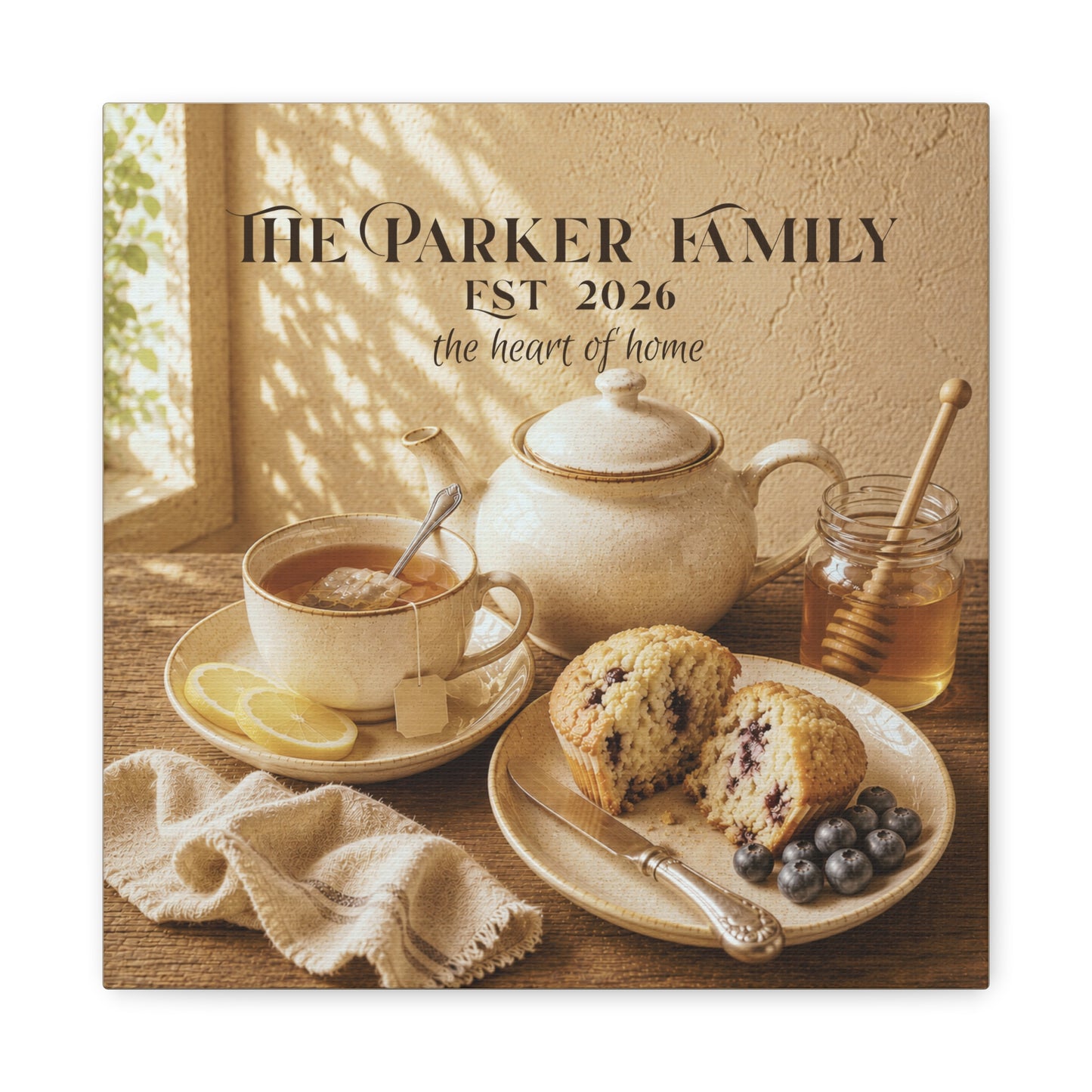 Personalized Morning Tea Canvas Wall Art