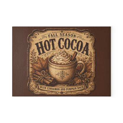 Old Mill Mercantile Vintage Hot Cocoa Glass Cutting Board