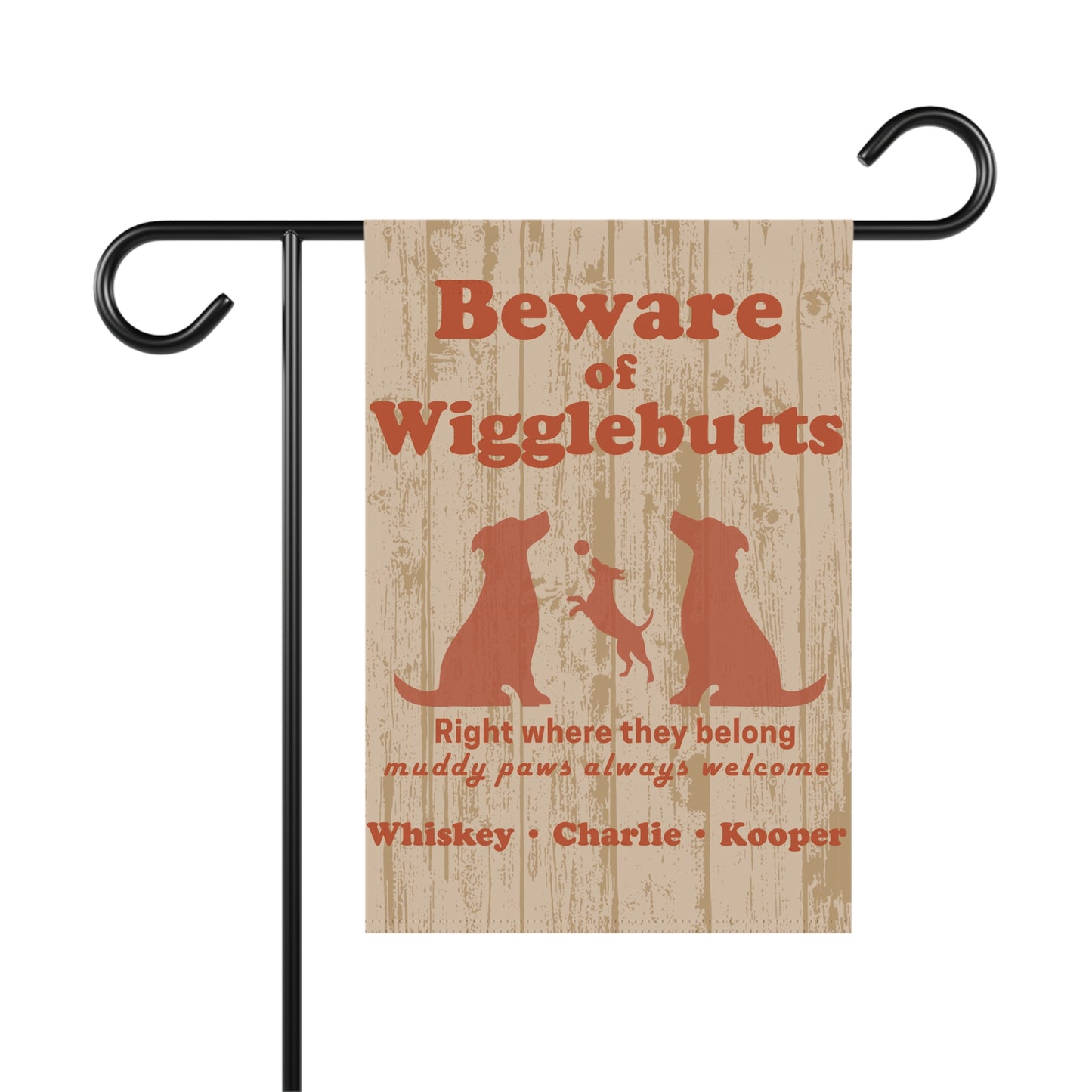 Beware of Wigglebutts Personalized Garden Flag