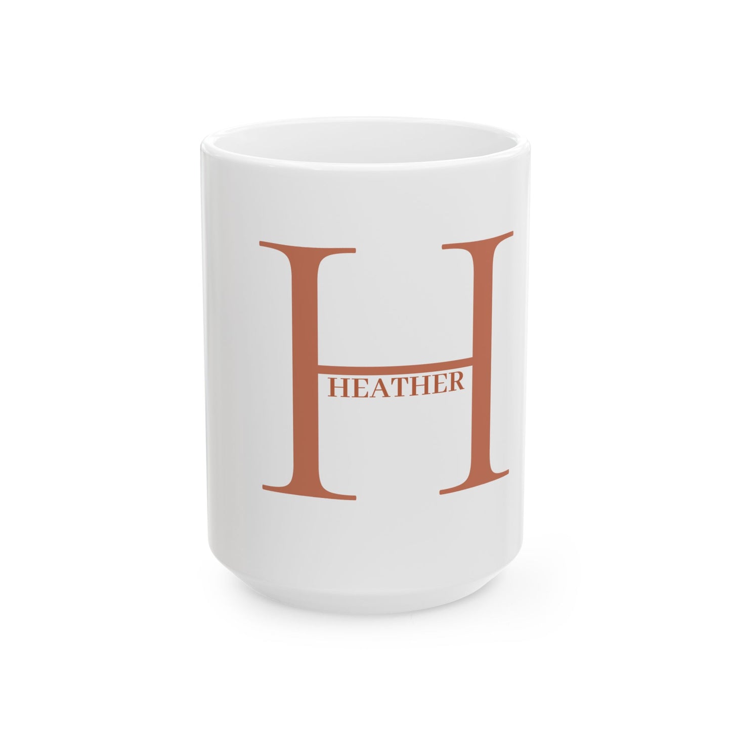 Modern Layered Initial Mug in Terracotta