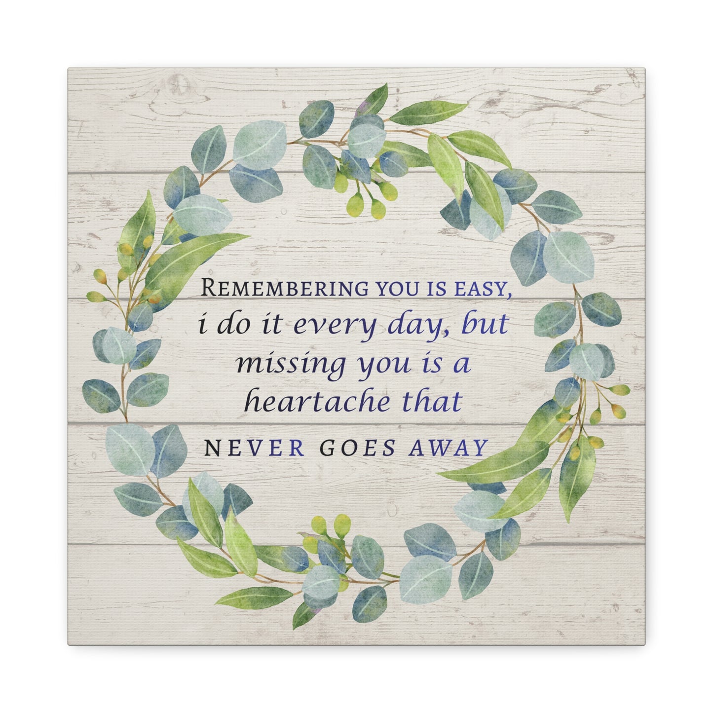 Remembering You Is Easy Memorial Canvas