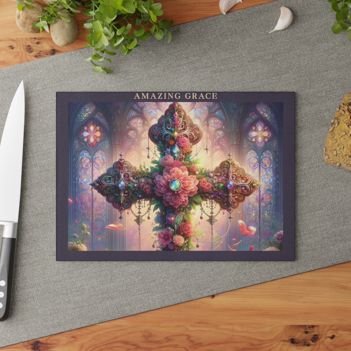 Amazing Grace Glass Cutting Board