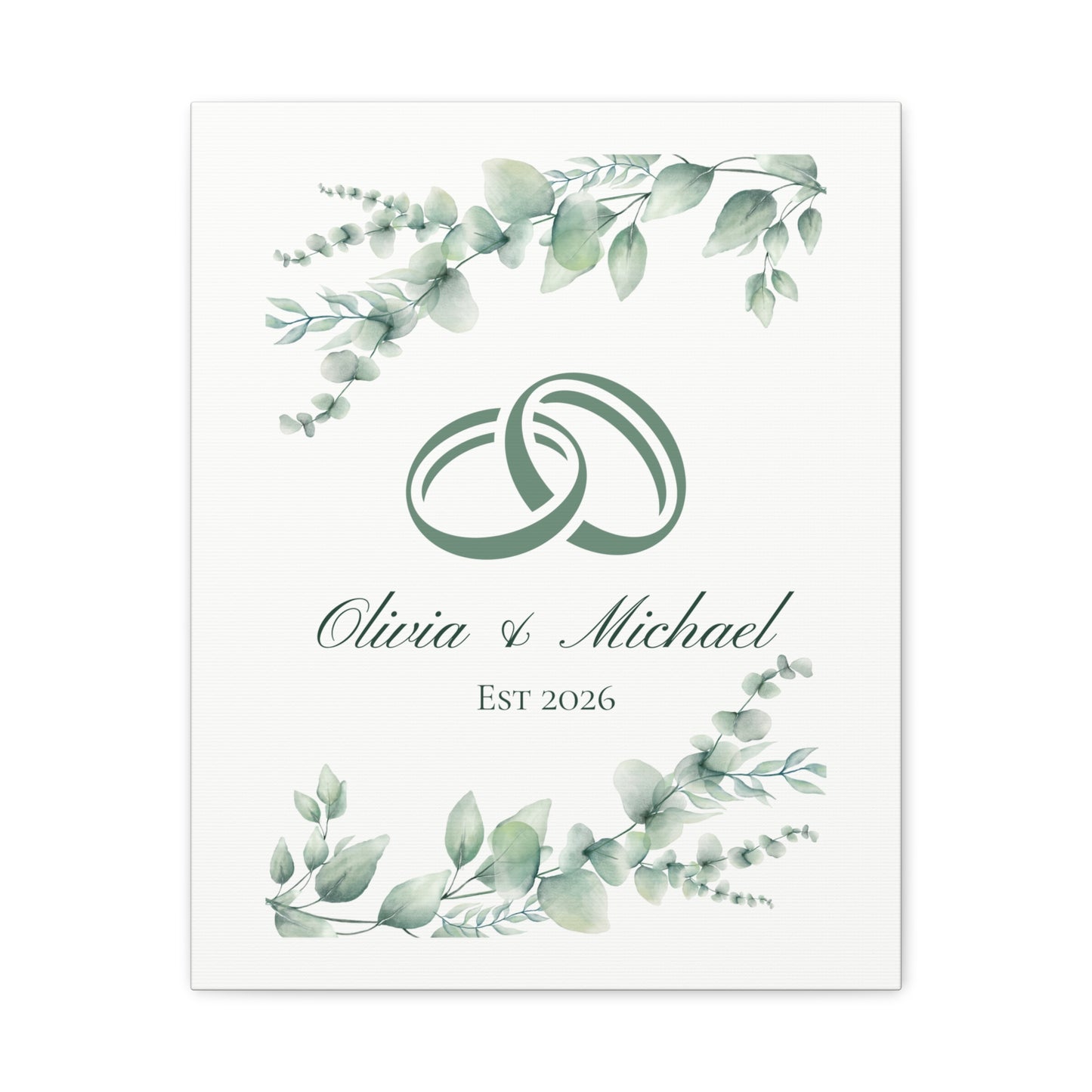 Personalized Interlocking Rings Canvas Wall Art