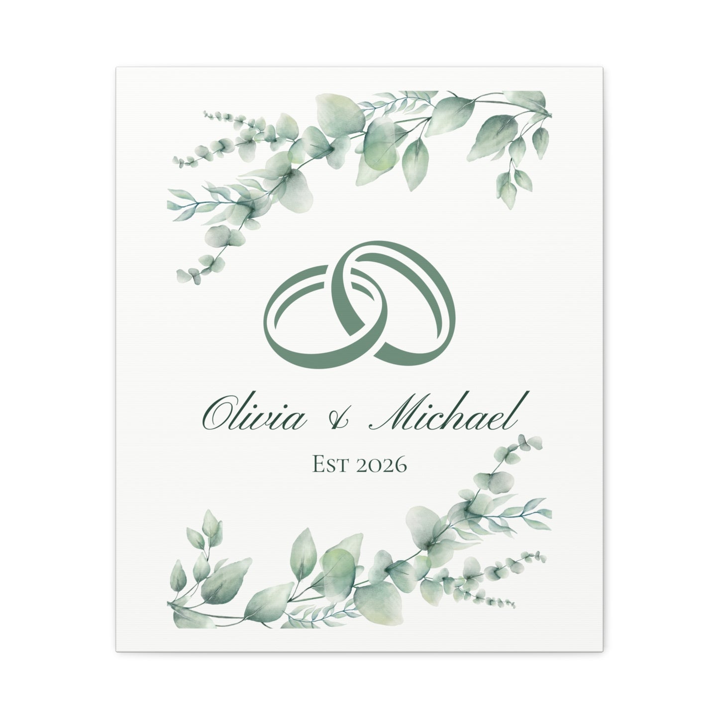 Personalized Interlocking Rings Canvas Wall Art