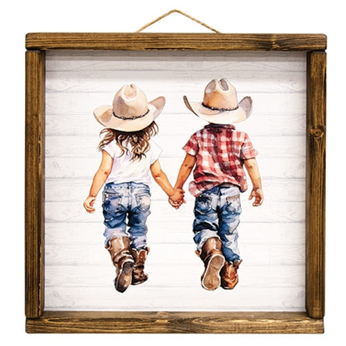 Country Boy & Girl Framed Print