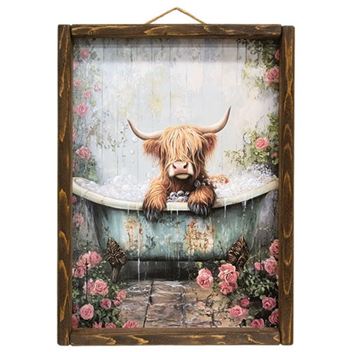 Tubby Highland and Roses Framed Print