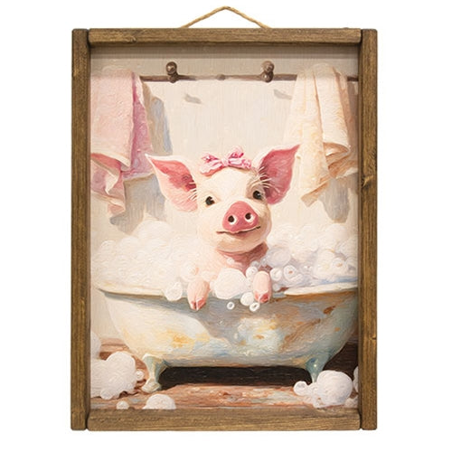 Tubby Piggy with Bubbles Framed Print