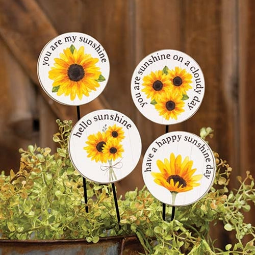 Sunflower Wood Plant Stake with Sentiment