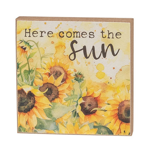 You Are My Sunshine Watercolor Sunflower Wood Block