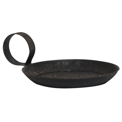 Black Pie Pan Candle Holder