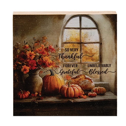 Fall Blessings Wood Block
