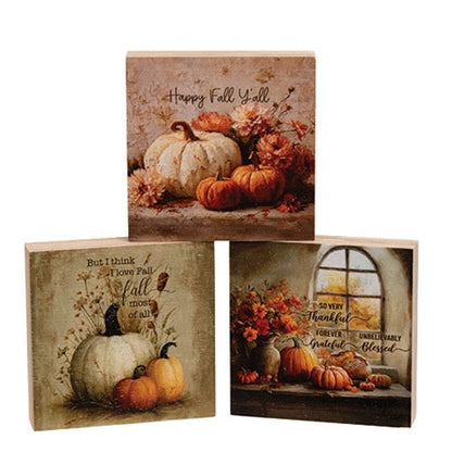 Fall Blessings Wood Block