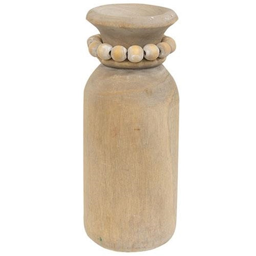 Beaded Wooden Vase