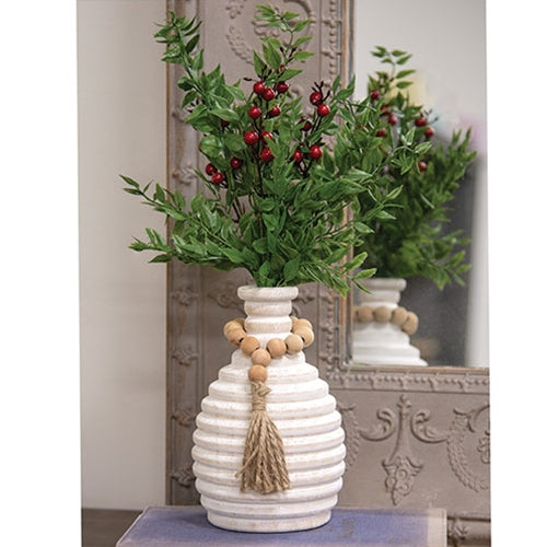Athens Beaded Wood Vase Collection