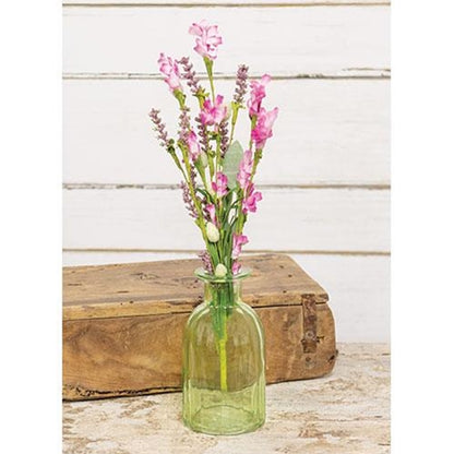 Seafoam Ribbed Glass Bottle Vase
