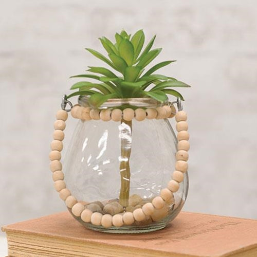 Beaded Handle Glass Jar