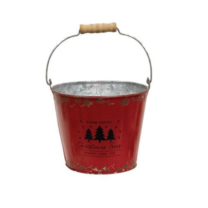 Farm Fresh Christmas Trees Metal Bucket Set